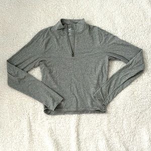 Grey Hollister fitted quarter zip shirt